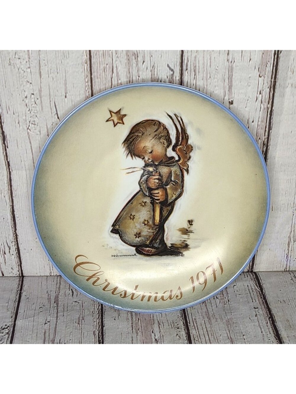 7" Vintage 1971 Schmid Hummel Christmas Holiday Plate Heavenly Angel
